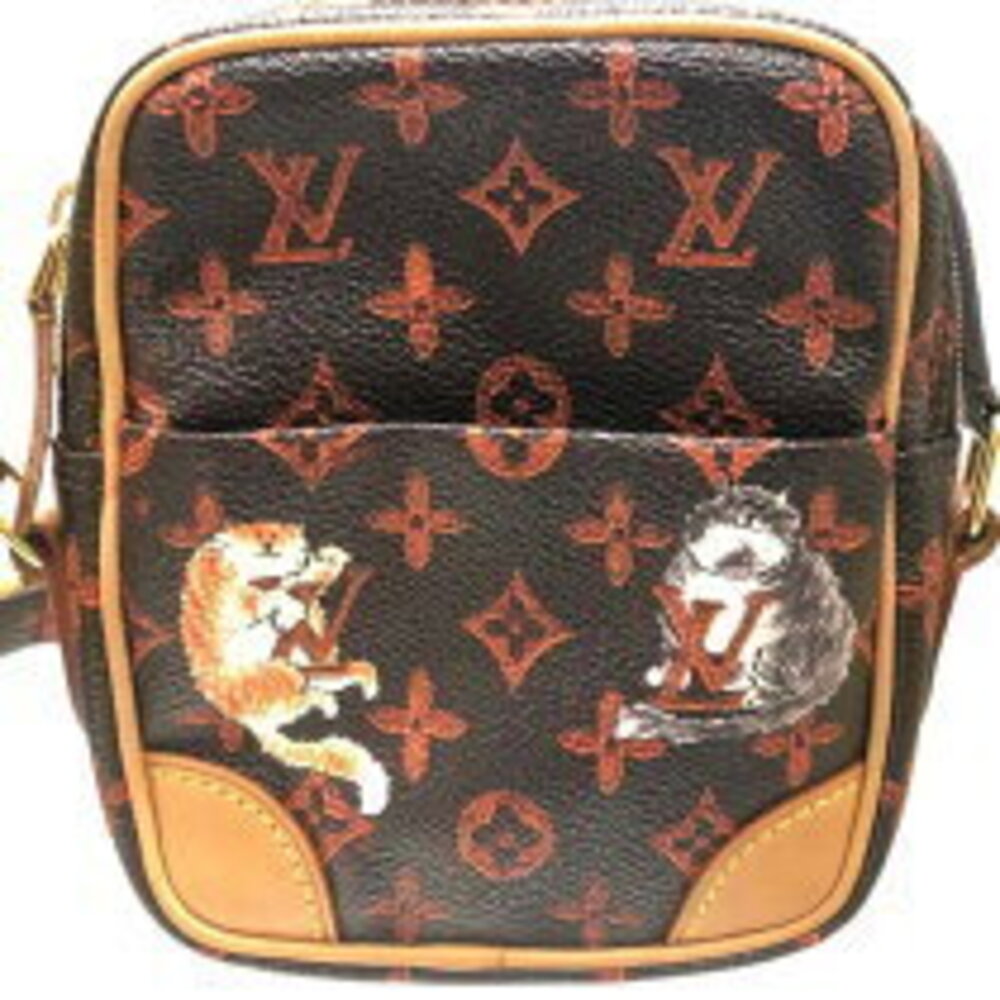 Louis Vuitton Panam Shoulder Bag Catgram Maroon Monogram Canvas